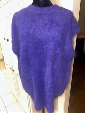 FRNCH Plush Fuzzy Purple Sleveless Sweater